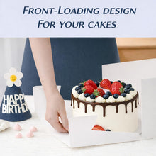 Load image into Gallery viewer, 5-Set Cake Boxes 12 Inch With 0.5" Cake Drums - 12x12x8 Tall Cake Box and 12" Thick Cake Boards