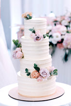 Load image into Gallery viewer, Three-Tier Kit (10", 8", 6" Boards with Wooden Dowels, Straw Dowels, and Pre-Cut Parchment Paper Circles)