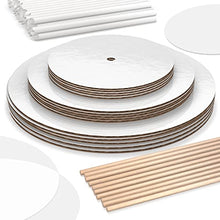 Load image into Gallery viewer, Three-Tier Kit (10&quot;, 8&quot;, 6&quot; Boards with Wooden Dowels, Straw Dowels, and Pre-Cut Parchment Paper Circles)
